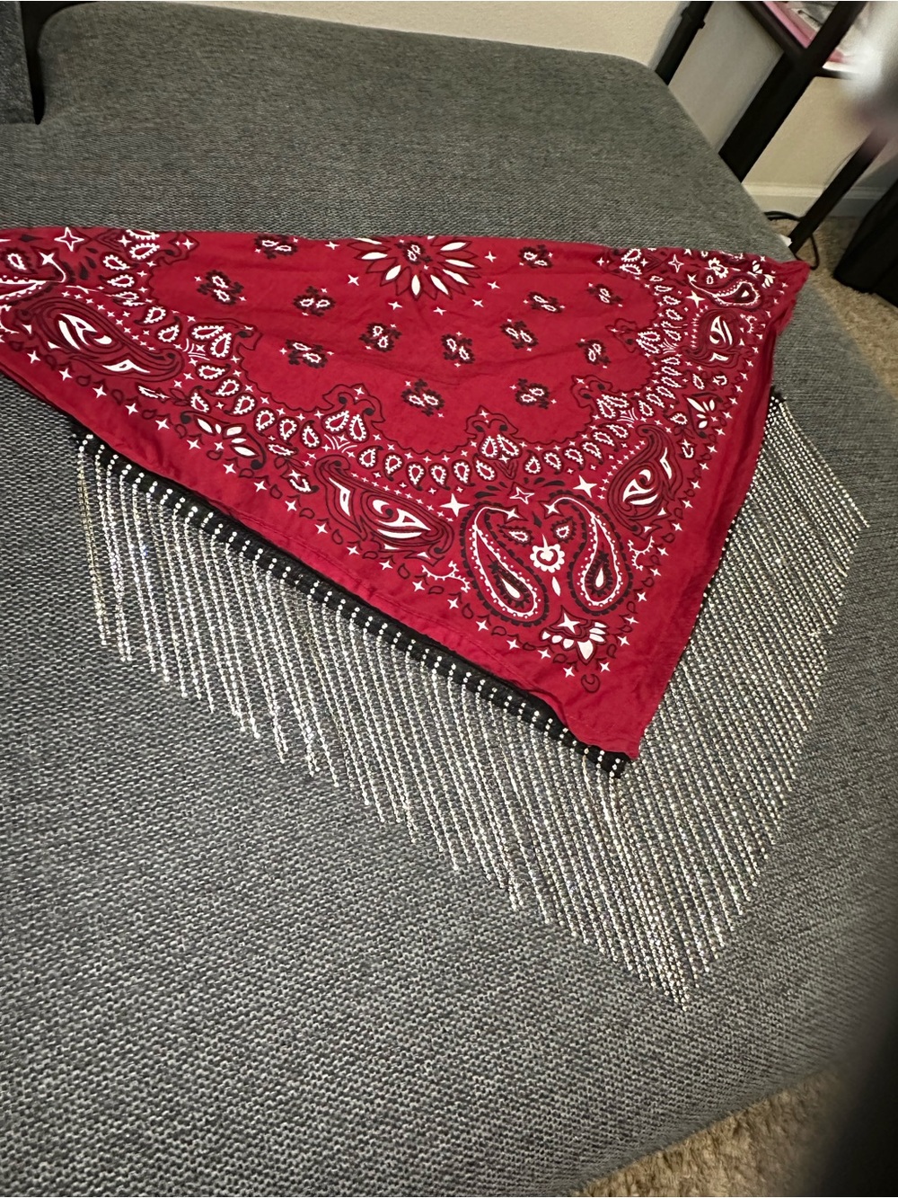 Idyllwind fueled by Miranda Lambert Abby Ann Rhinestone Fringe Red Bandana - Picture 9 of 11